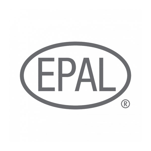 Logo EPAL su sfondo bianco, simbolo di qualità per pallet.