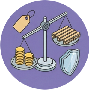 Icona che rappresenta il prezzo competitivo e trasparente dei pallet